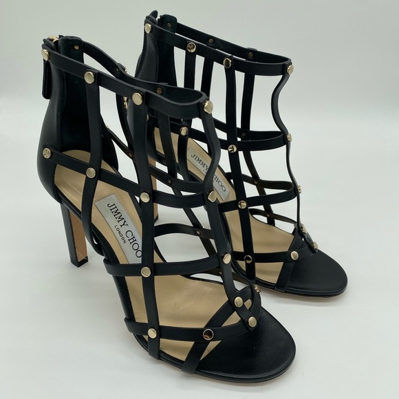 Jimmy Choo Tina Studded Cage Sandals EU 38 - Picture 2 of 9